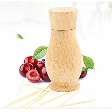 Natural em massa de madeira Toothpick Dispenser